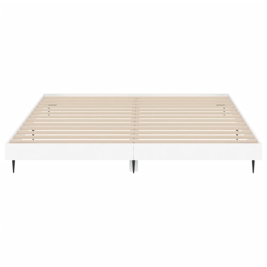 Cadre de lit sans matelas blanc 140x200 cm bois d'ingénierie