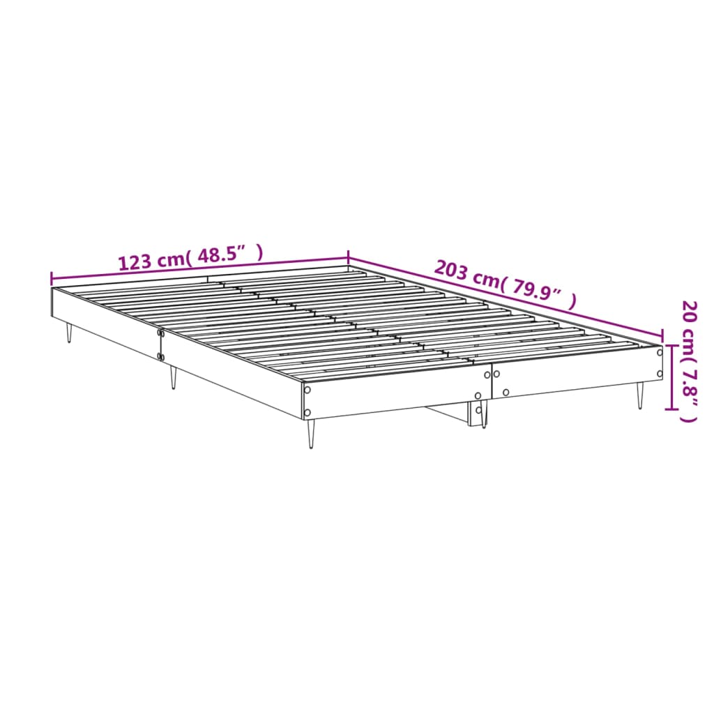 Cadre de lit sans matelas blanc 120x200 cm bois ingénierie