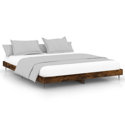 Cadre de lit sans matelas chêne fumé 120x200 cm bois ingénierie