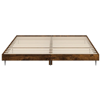 Cadre de lit sans matelas chêne fumé 120x200 cm bois ingénierie