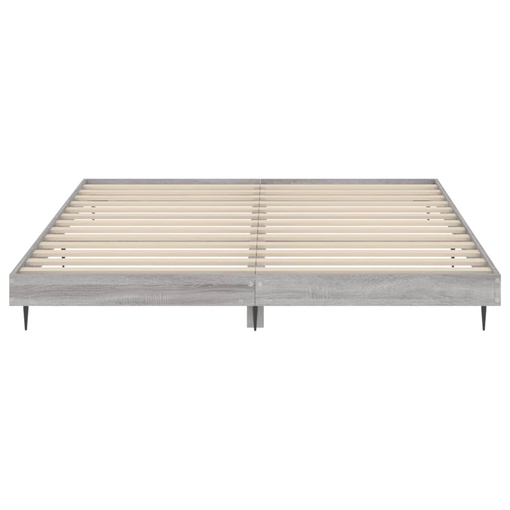 Cadre de lit sans matelas sonoma gris 120x200cm bois ingénierie