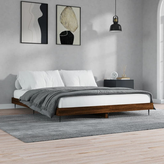 Cadre de lit sans matelas chêne marron 120x200 cm