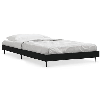 Cadre de lit sans matelas noir 100x200 cm bois d'ingénierie