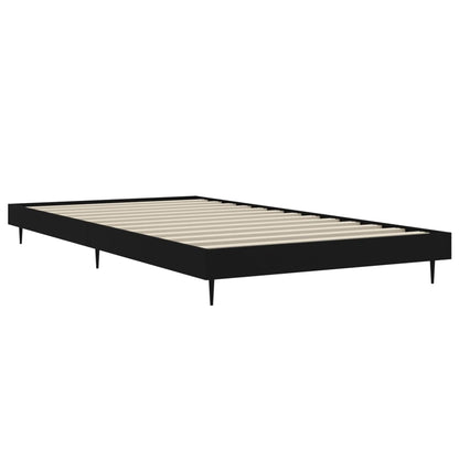 Cadre de lit sans matelas noir 100x200 cm bois d'ingénierie