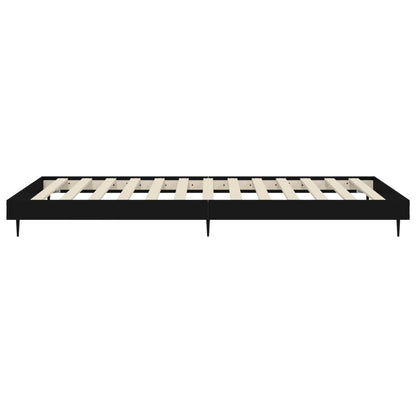 Cadre de lit sans matelas noir 100x200 cm bois d'ingénierie