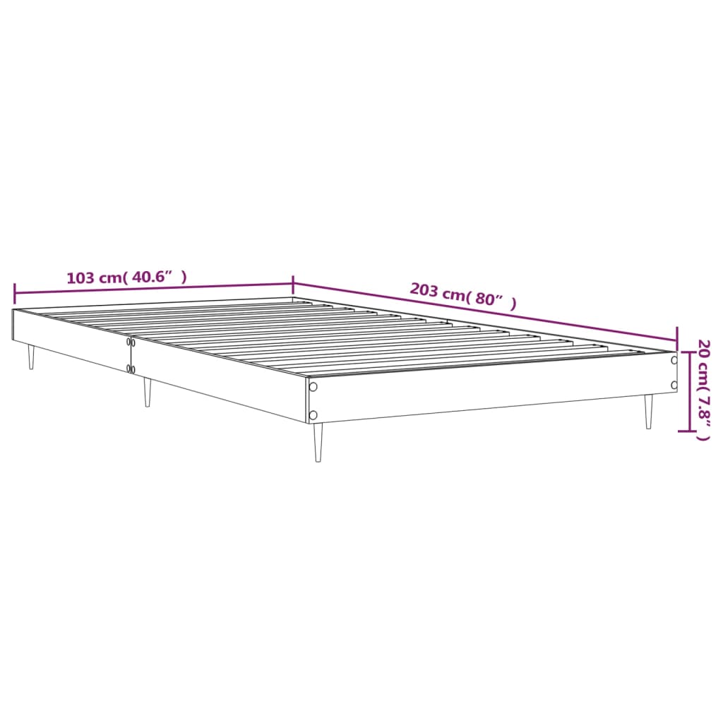 Cadre de lit sans matelas noir 100x200 cm bois d'ingénierie