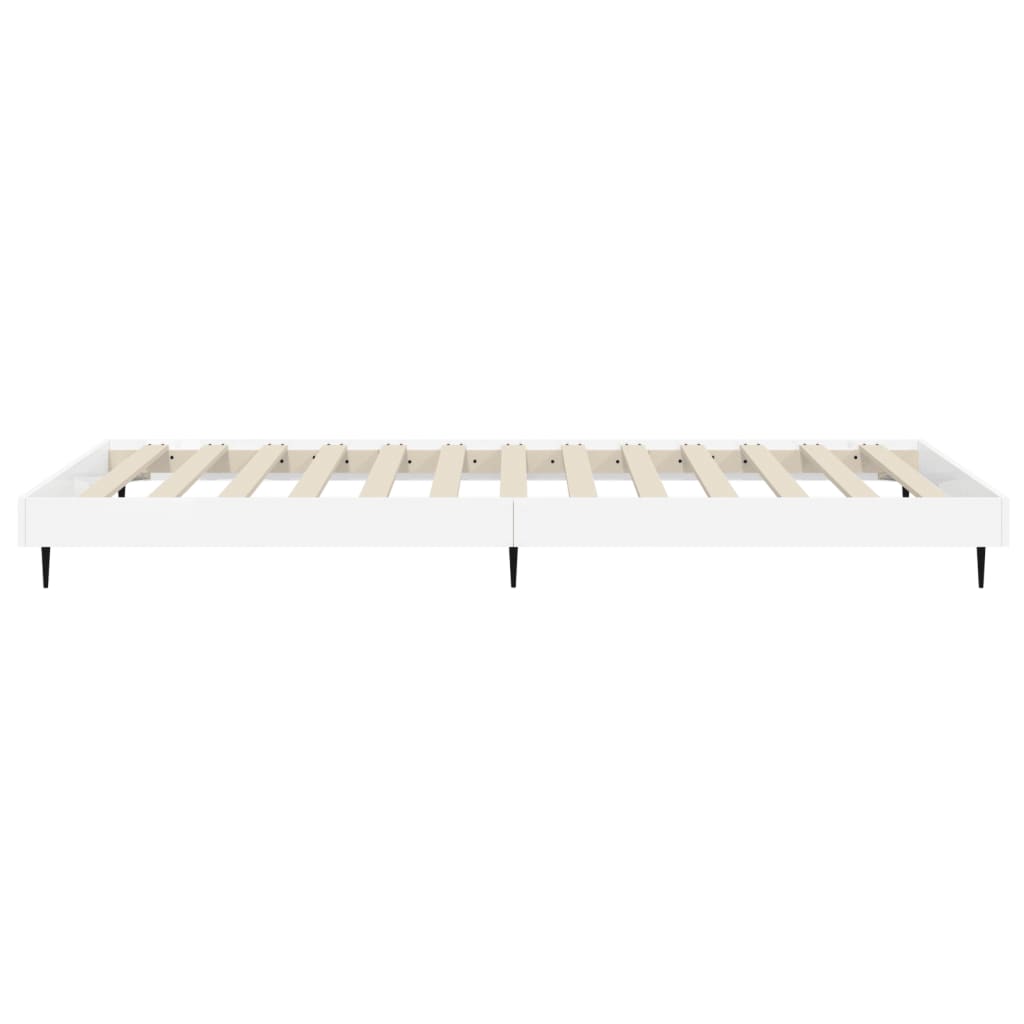 Cadre de lit sans matelas blanc brillant 100x200 cm