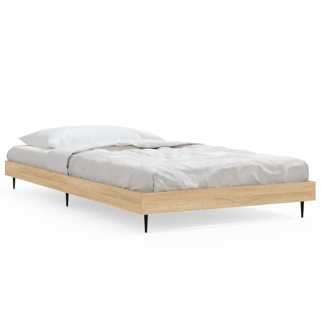 Cadre de lit sans matelas chêne sonoma 100x200 cm