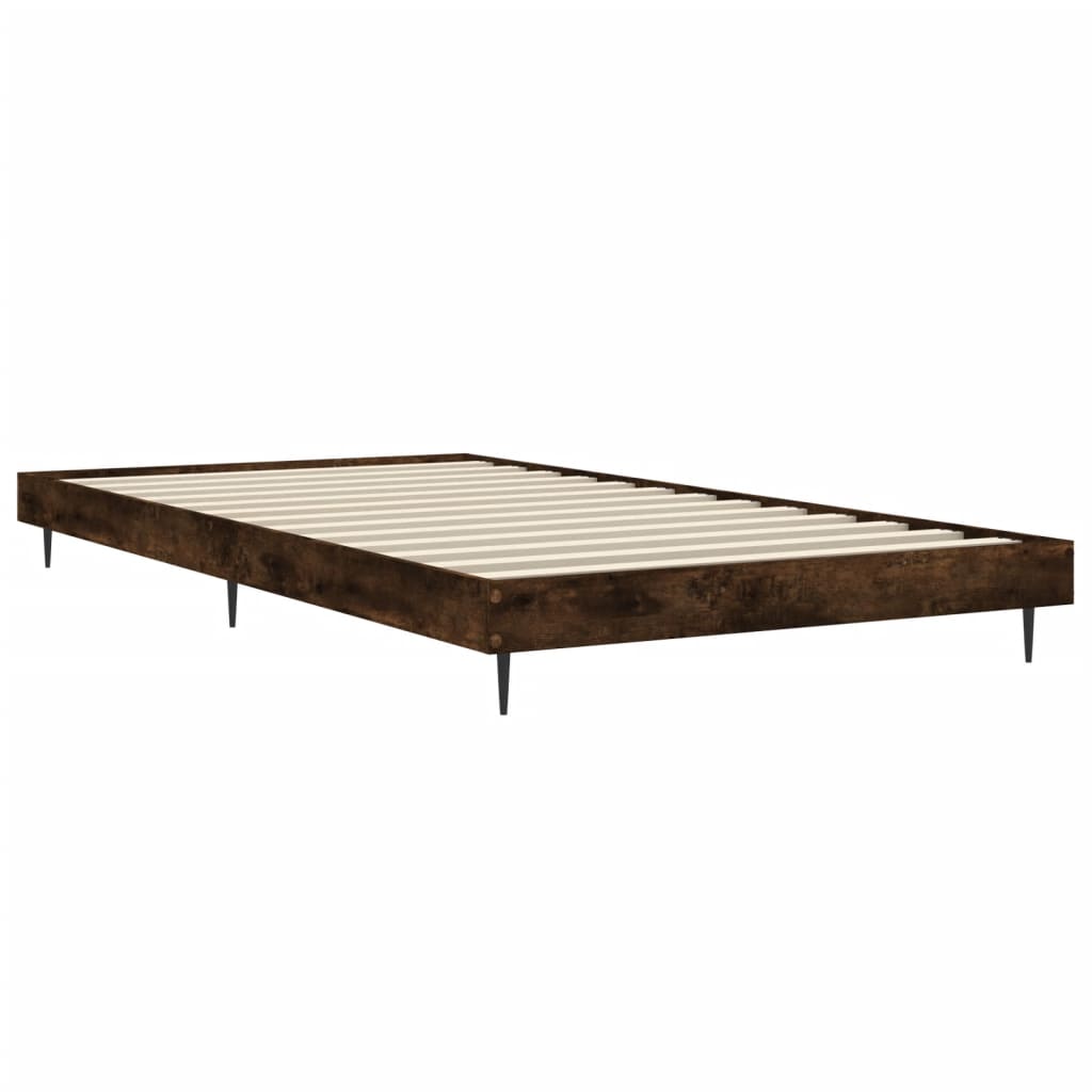 Cadre de lit sans matelas chêne fumé 100x200 cm bois ingénierie