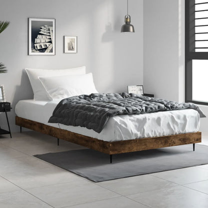 Cadre de lit sans matelas chêne fumé 100x200 cm bois ingénierie