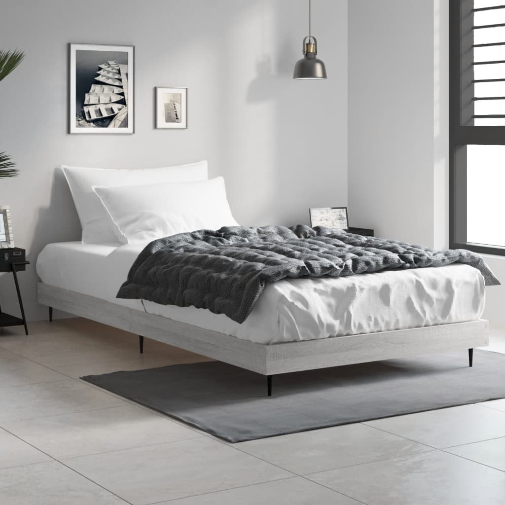 Cadre de lit sans matelas sonoma gris 100x200 cm