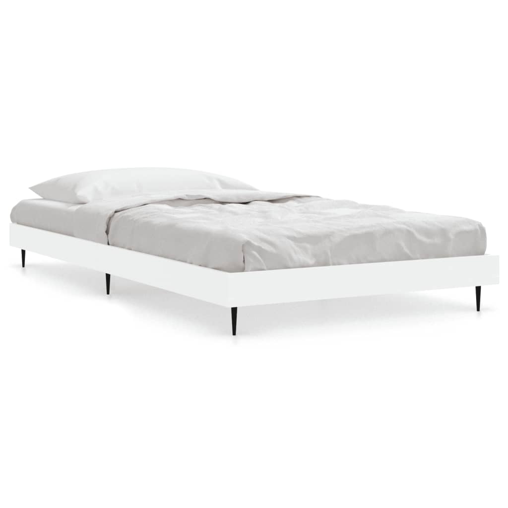 Cadre de lit sans matelas blanc 90x200 cm bois d'ingénierie