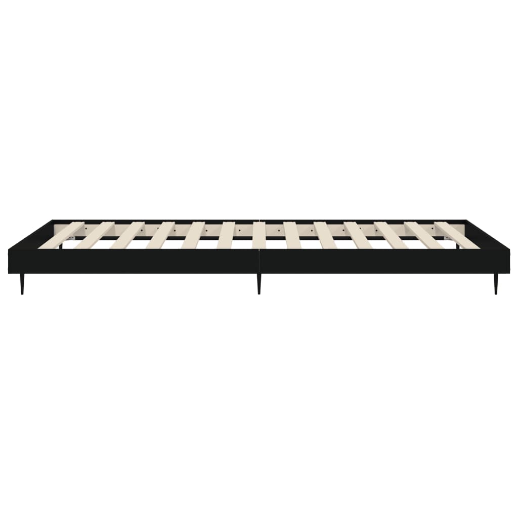 Cadre de lit sans matelas noir 90x200 cm bois d'ingénierie