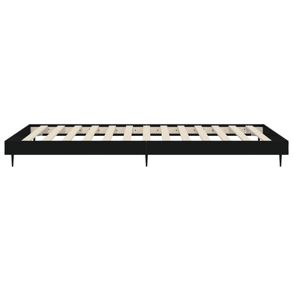 Cadre de lit sans matelas noir 90x200 cm bois d'ingénierie