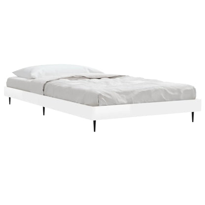 Cadre de lit sans matelas blanc brillant 90x200 cm