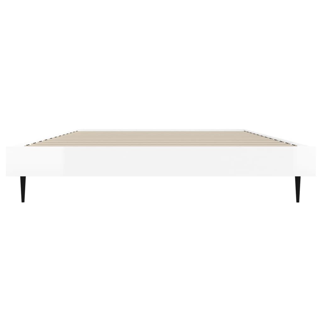 Cadre de lit sans matelas blanc brillant 90x200 cm