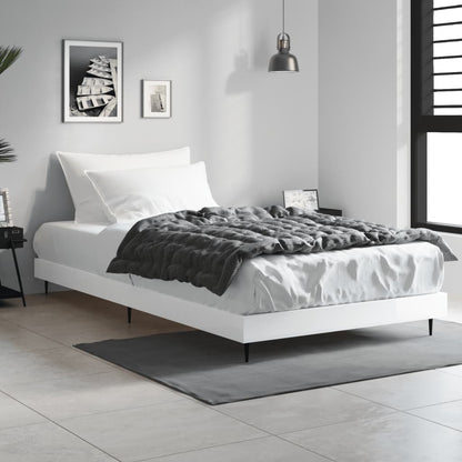 Cadre de lit sans matelas blanc brillant 90x200 cm