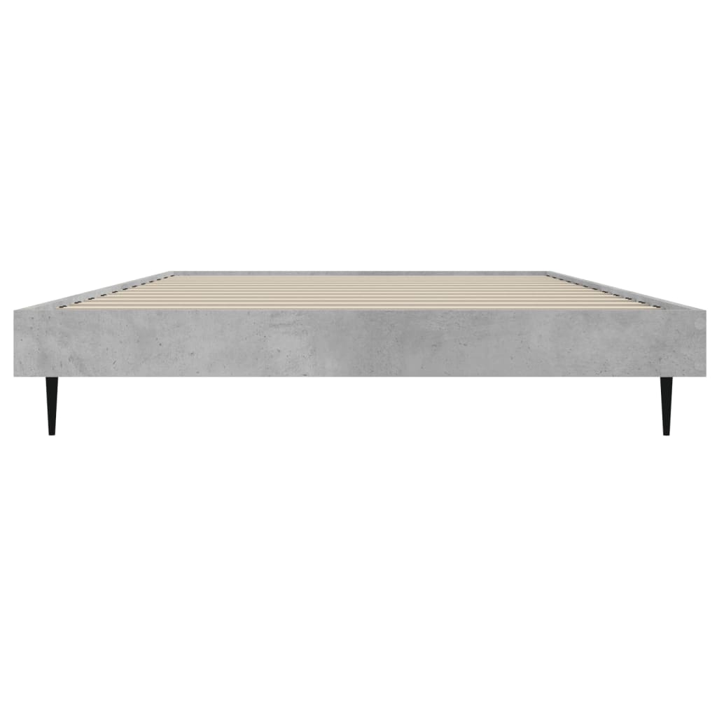 Cadre de lit sans matelas gris béton 90x200 cm