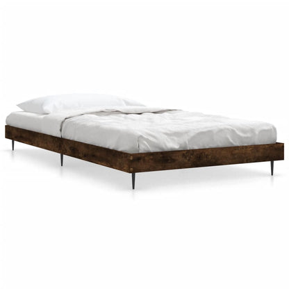 Cadre de lit sans matelas chêne fumé 90x200cm bois d'ingénierie