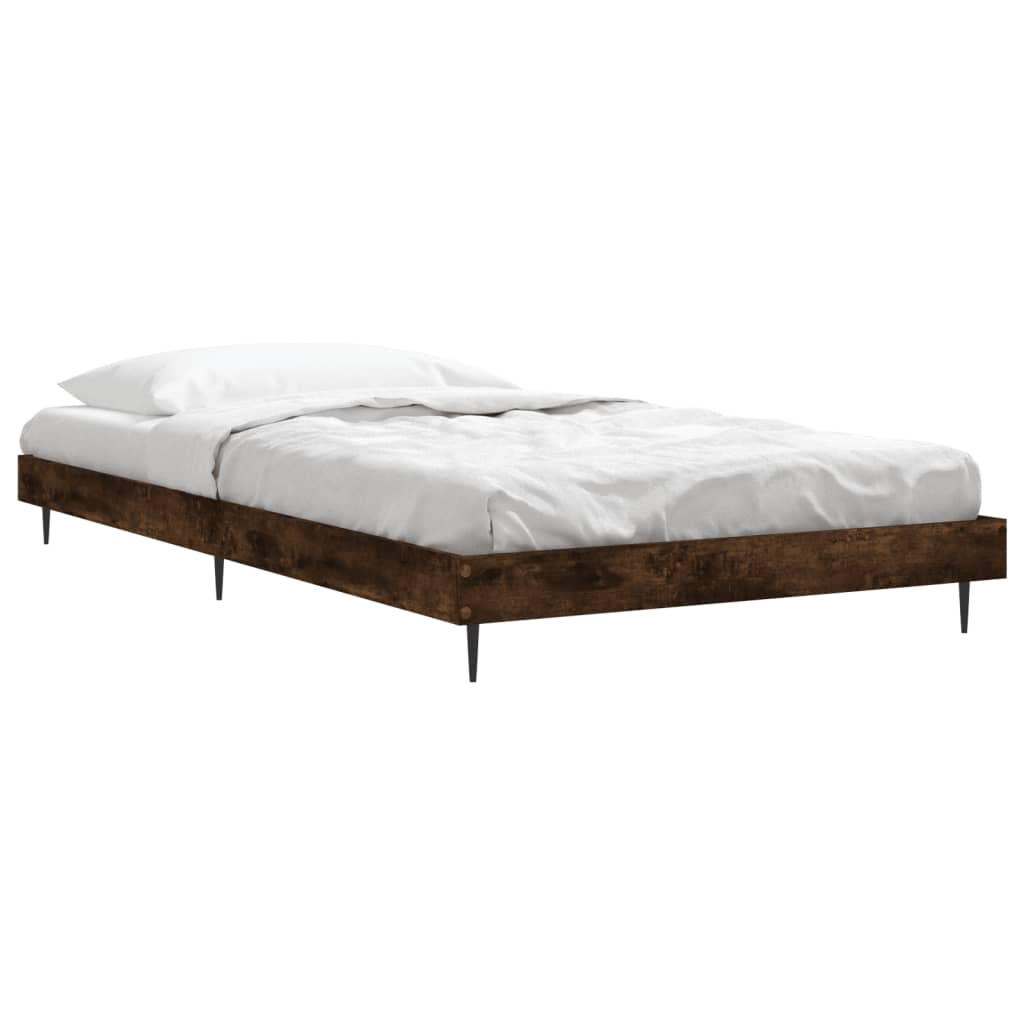 Cadre de lit sans matelas chêne fumé 90x200cm bois d'ingénierie