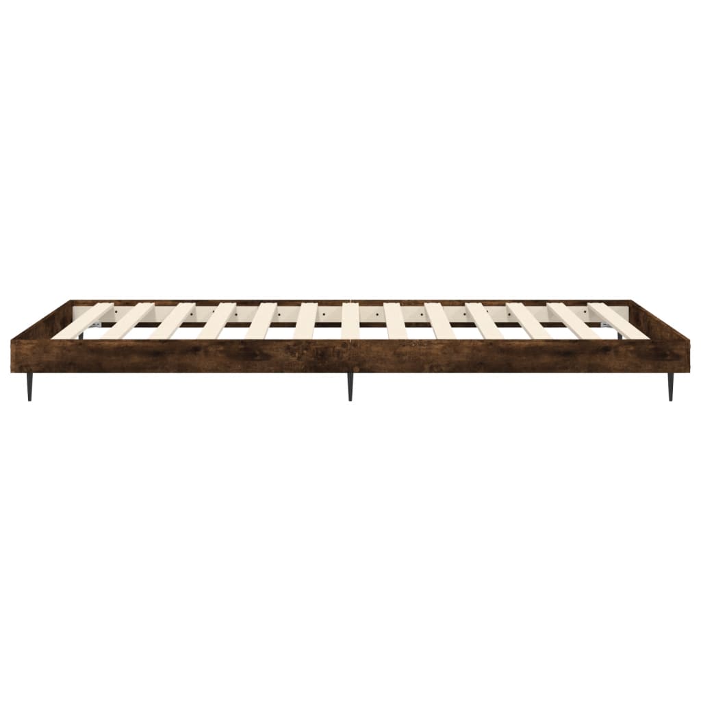 Cadre de lit sans matelas chêne fumé 90x200cm bois d'ingénierie