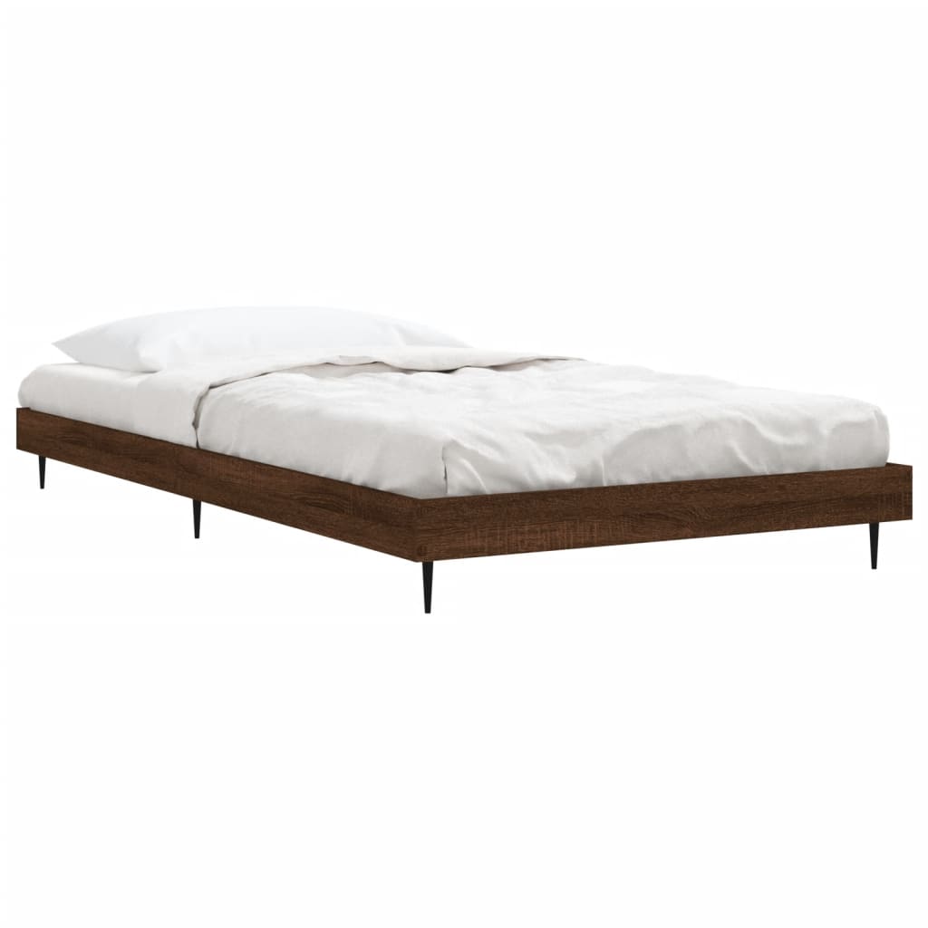 Cadre de lit sans matelas chêne marron 90x200cm bois ingénierie