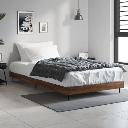 Cadre de lit sans matelas chêne marron 90x200cm bois ingénierie