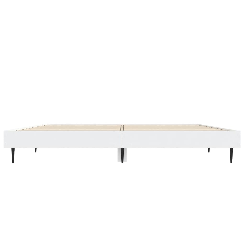 Cadre de lit sans matelas blanc 140x190 cm bois d'ingénierie