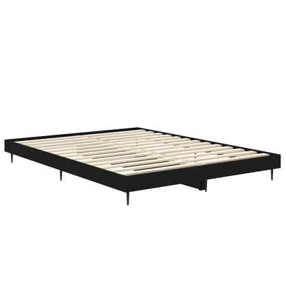 Cadre de lit sans matelas noir 140x190 cm bois d'ingénierie