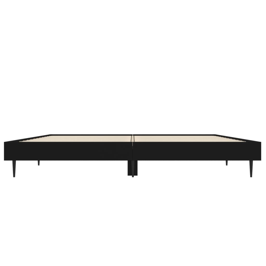 Cadre de lit sans matelas noir 140x190 cm bois d'ingénierie