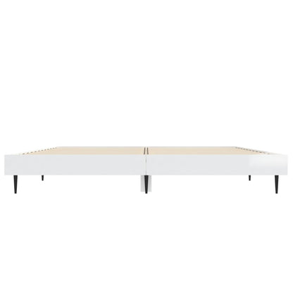 Cadre de lit sans matelas blanc brillant 140x190 cm