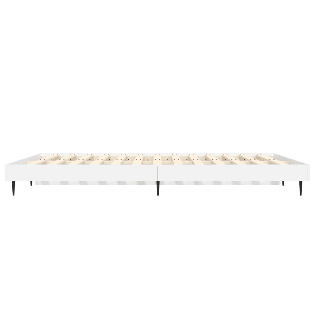 Cadre de lit sans matelas blanc brillant 140x190 cm