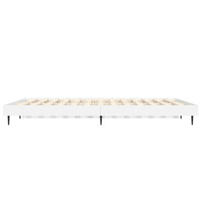 Cadre de lit sans matelas blanc brillant 140x190 cm