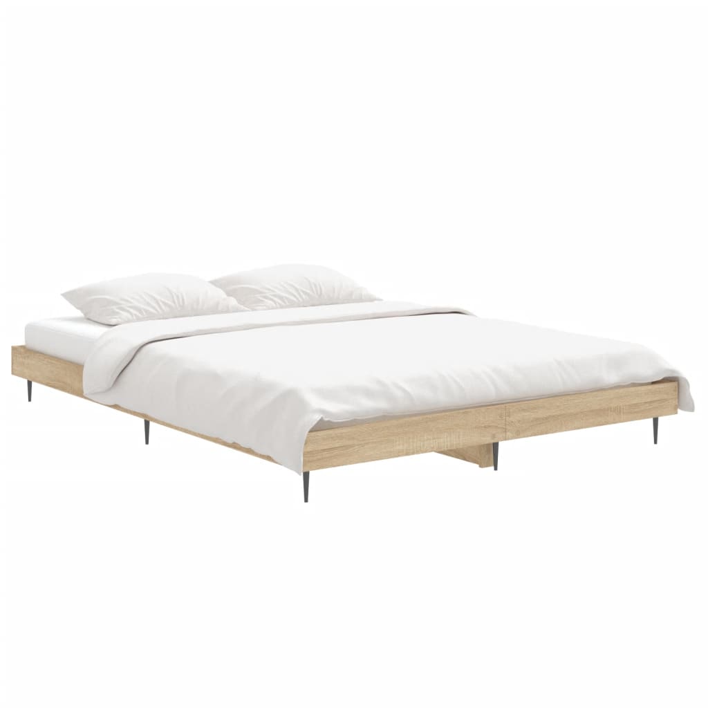 Cadre de lit sans matelas chêne sonoma 140x190 cm