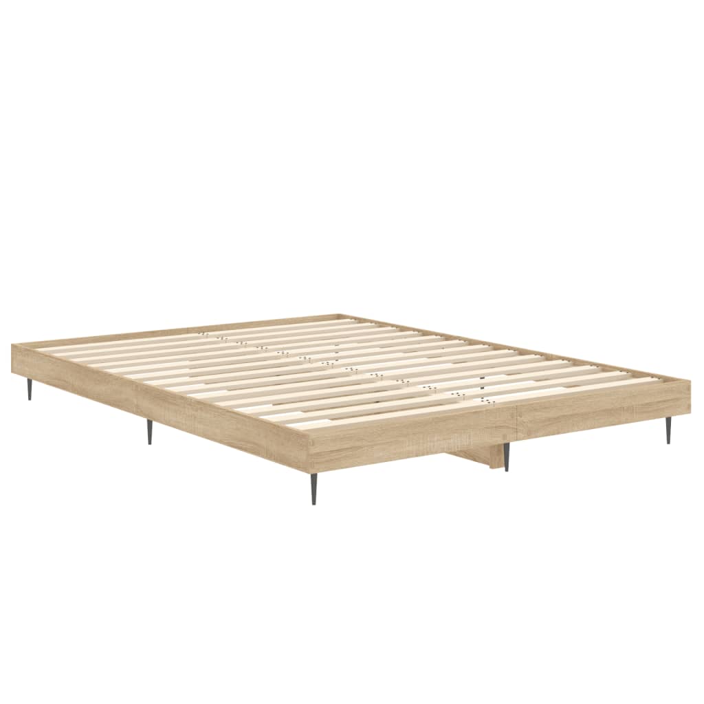 Cadre de lit sans matelas chêne sonoma 140x190 cm