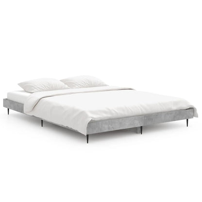 Cadre de lit sans matelas gris béton 140x190 cm