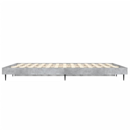 Cadre de lit sans matelas gris béton 140x190 cm