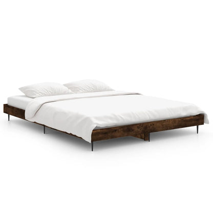 Cadre de lit sans matelas chêne fumé 140x190 cm bois ingénierie