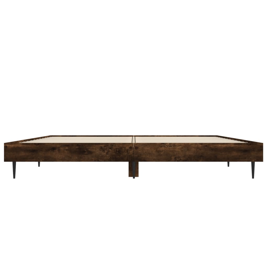 Cadre de lit sans matelas chêne fumé 140x190 cm bois ingénierie