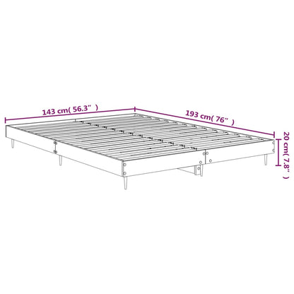 Cadre de lit sans matelas chêne fumé 140x190 cm bois ingénierie