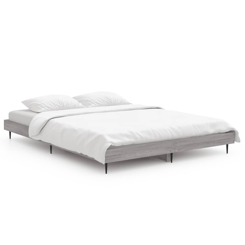 Cadre de lit sans matelas sonoma gris 140x190 cm