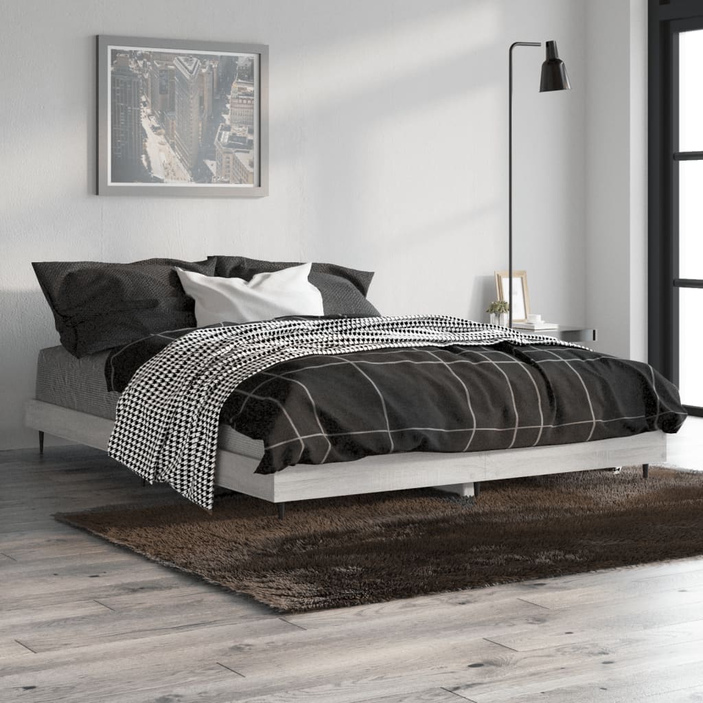 Cadre de lit sans matelas sonoma gris 140x190 cm