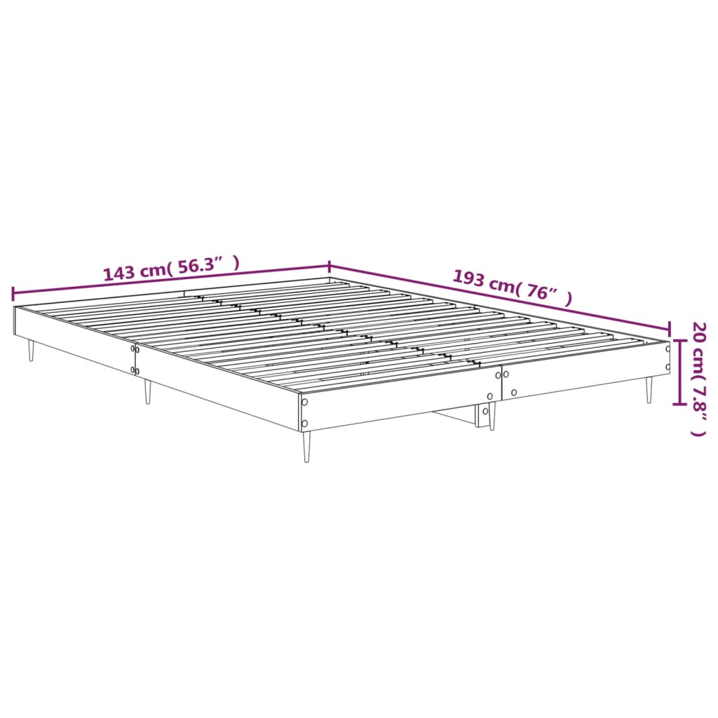 Cadre de lit sans matelas sonoma gris 140x190 cm