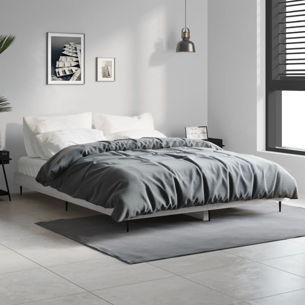 Cadre de lit sans matelas sonoma gris 140x190 cm