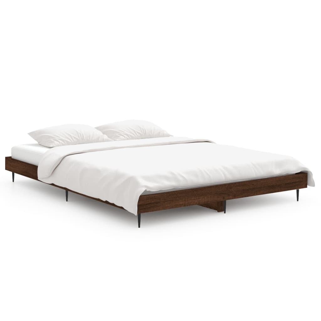 Cadre de lit sans matelas chêne marron 140x190 cm