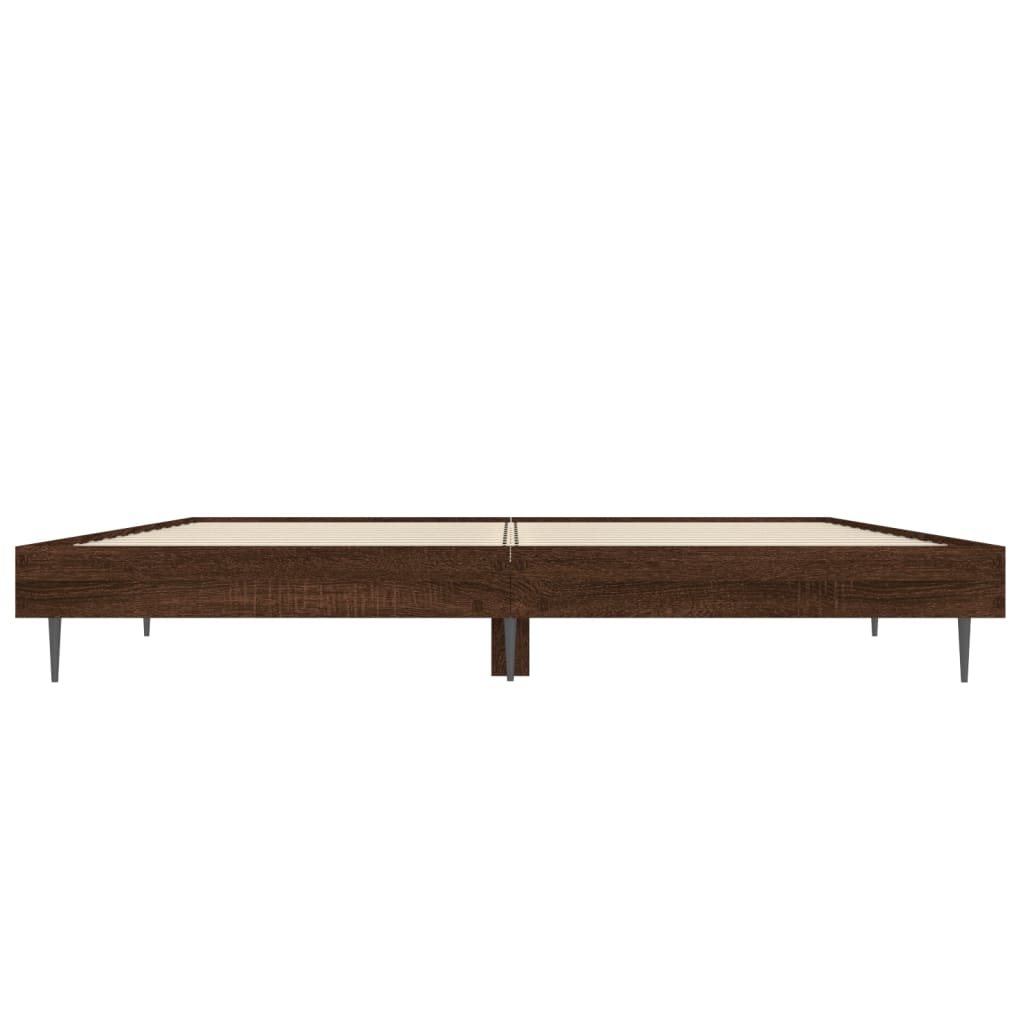 Cadre de lit sans matelas chêne marron 140x190 cm