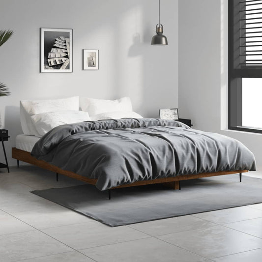 Cadre de lit sans matelas chêne marron 140x190 cm