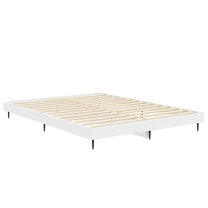 Cadre de lit sans matelas blanc 135x190 cm bois d'ingénierie