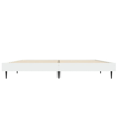 Cadre de lit sans matelas blanc 135x190 cm bois d'ingénierie