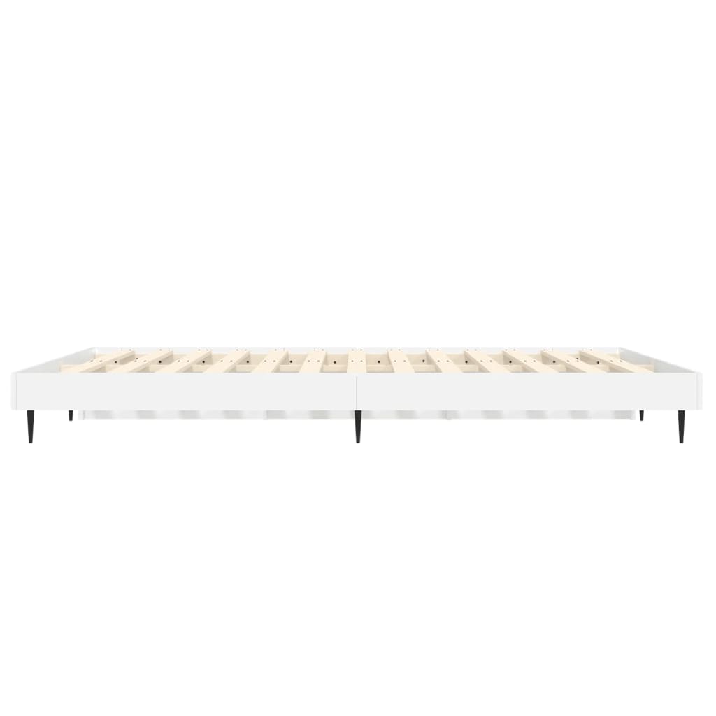 Cadre de lit sans matelas blanc 135x190 cm bois d'ingénierie